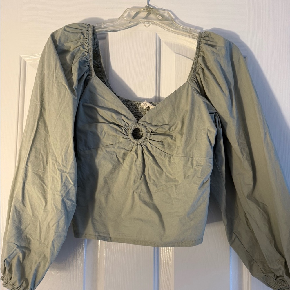 Women's Long Sleeve Top in Sage Green
